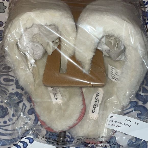 Coach Nib Sz 10 brown Nwt Sig Slippers - Picture 2 of 5